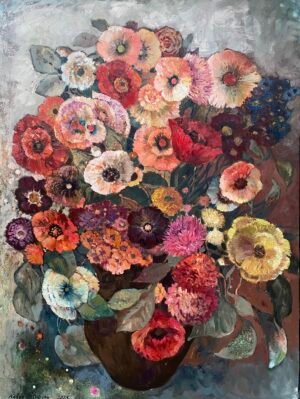 Bouquet in a brown vase