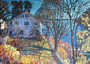 Lace of April . House near Oslo fjord.