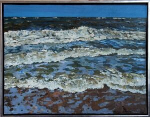 Triptych " Blåvand" Waves of the Northsea .