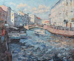 Petersburg Painting Cityscape Original Art Oil Canvas Artwork Impressionism