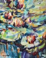 Original painting. The painting "Water Lilies" is painted with acrylic on canvas. Artist Uladzimir Hurbo